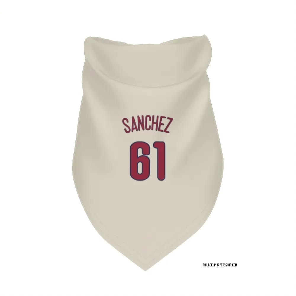 Philadelphia Phillies Cristopher Sanchez Cream Pet Bandana for Dog & Cat