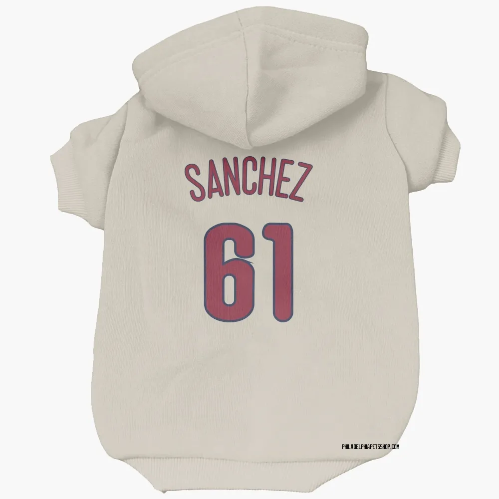 Philadelphia Phillies Cristopher Sanchez Cream Pet Hoodie for Dog & Cat