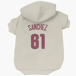 Philadelphia Phillies Cristopher Sanchez Cream Pet Hoodie for Dog & Cat
