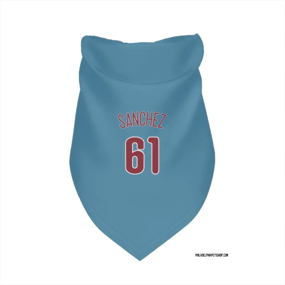 Philadelphia Phillies Cristopher Sanchez Light Blue Pet Bandana for Dog & Cat