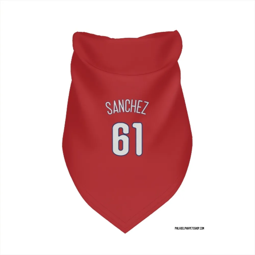 Philadelphia Phillies Cristopher Sanchez Red Pet Bandana for Dog & Cat