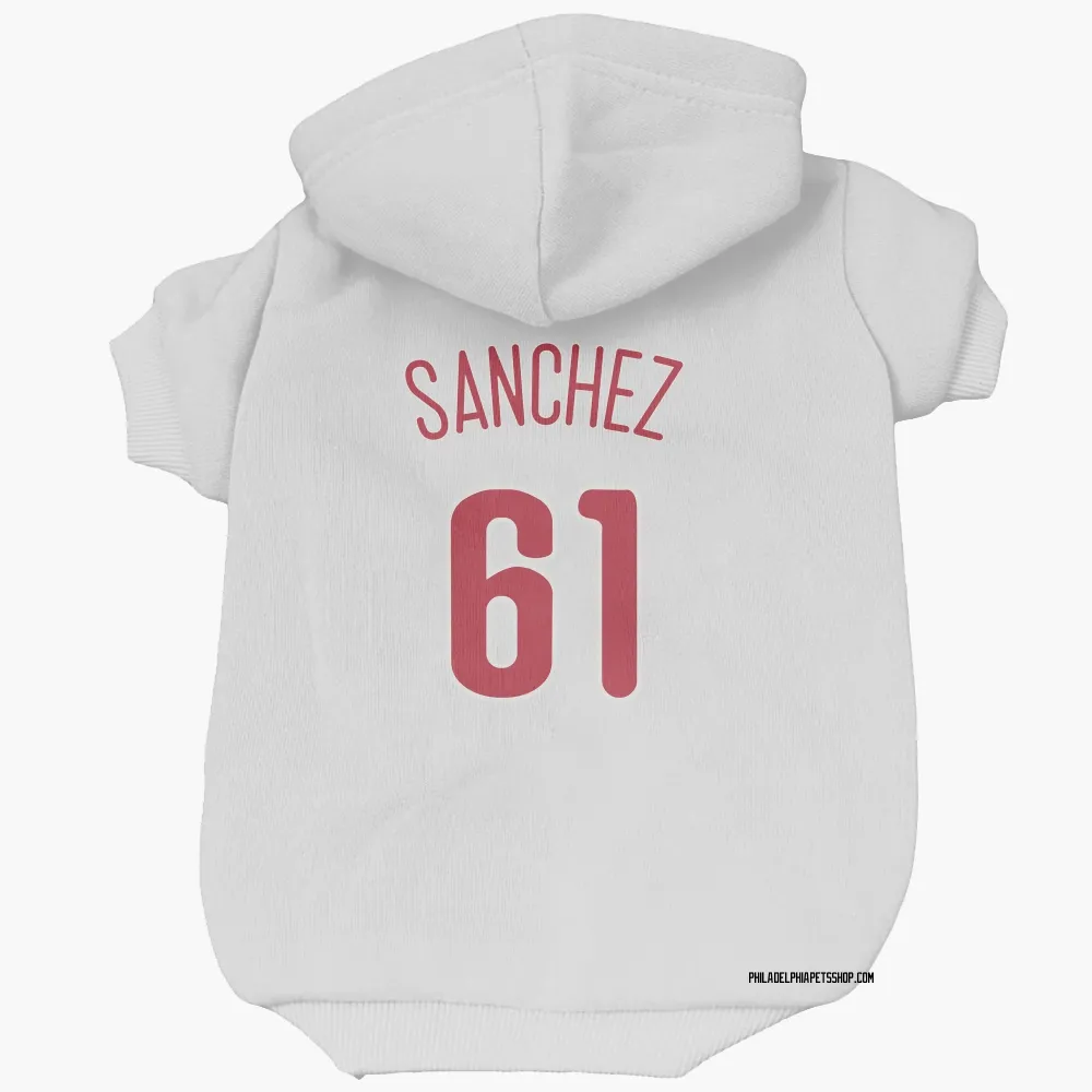 Philadelphia Phillies Cristopher Sanchez Scarlet Pet Hoodie for Dog & Cat