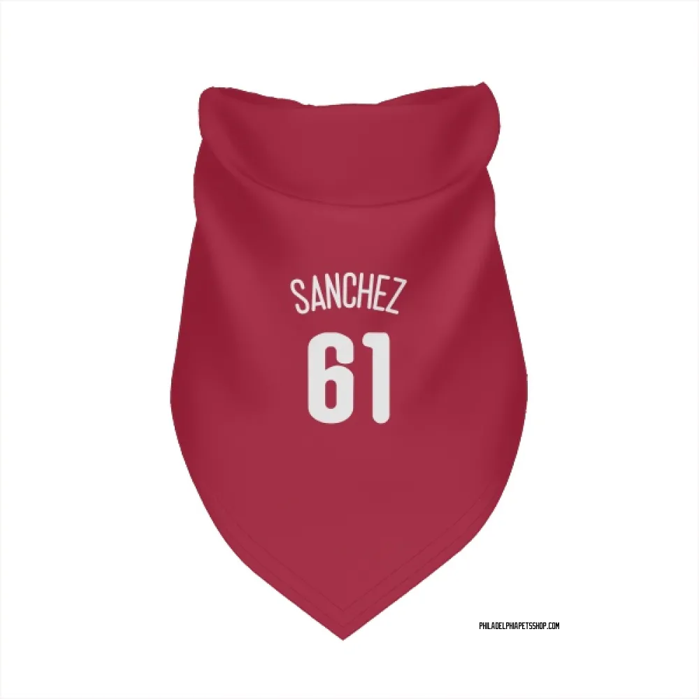 Philadelphia Phillies Cristopher Sanchez White Pet Bandana for Dog & Cat