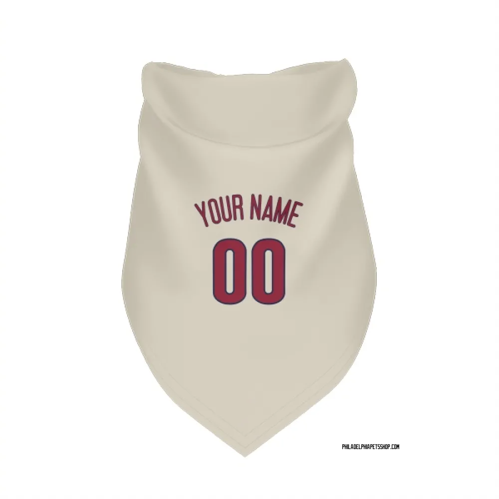 Philadelphia Phillies Custom Cream Pet Bandana for Dog & Cat