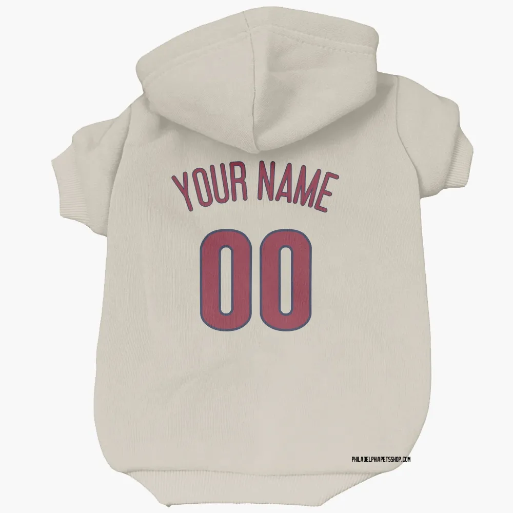 Philadelphia Phillies Custom Cream Pet Hoodie for Dog & Cat