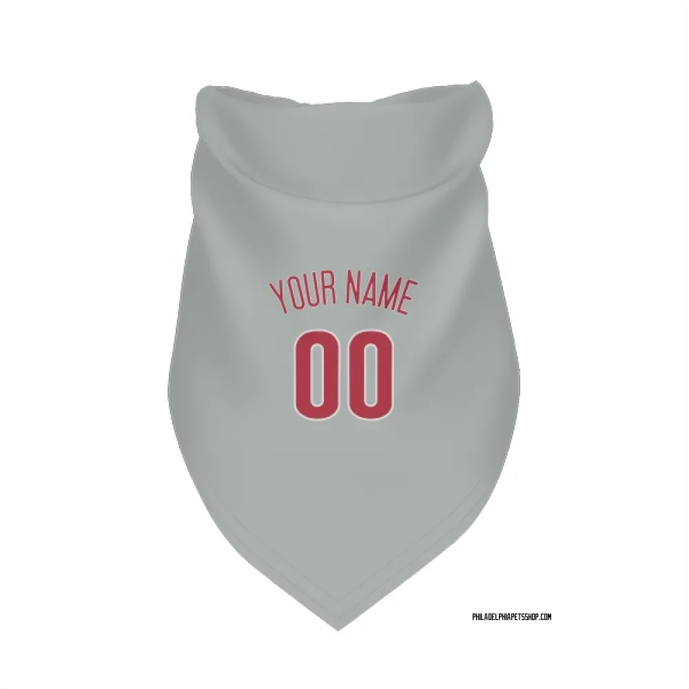 Philadelphia Phillies Custom Gray Pet Bandana for Dog & Cat
