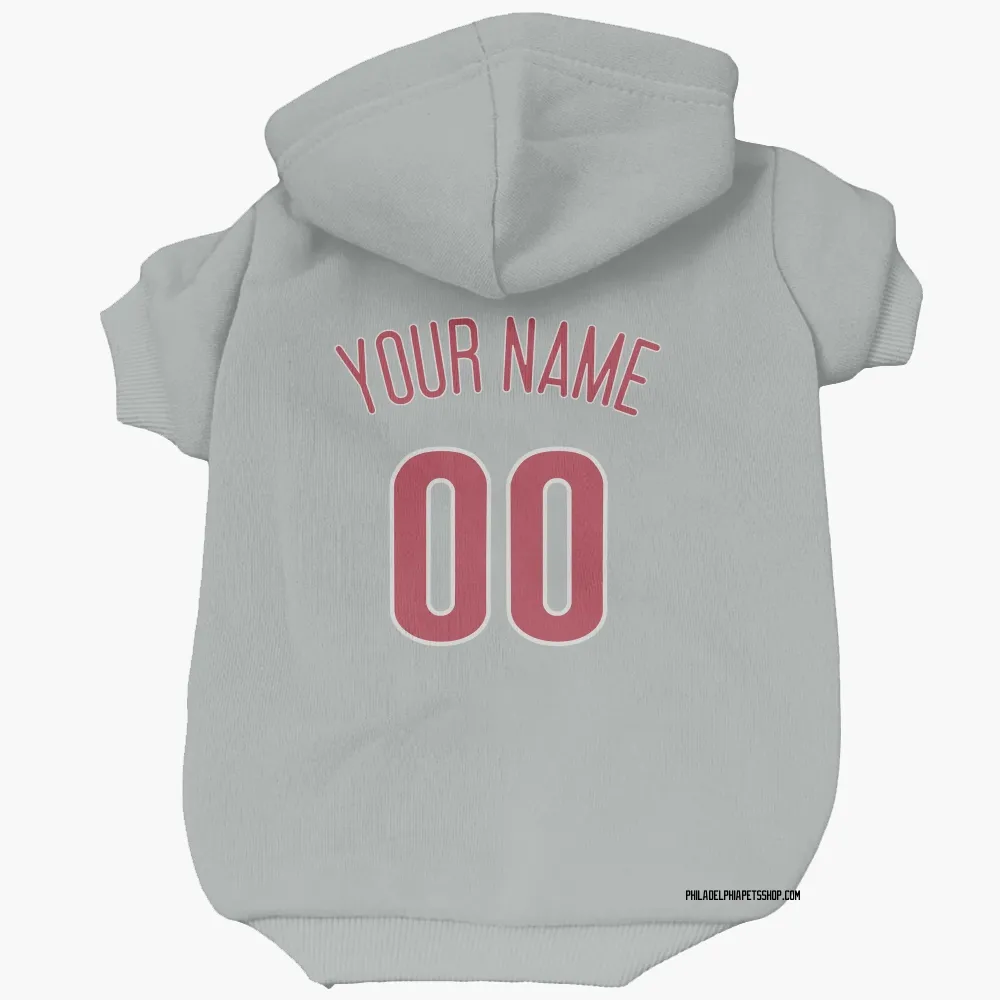 Philadelphia Phillies Custom Gray Pet Hoodie for Dog & Cat