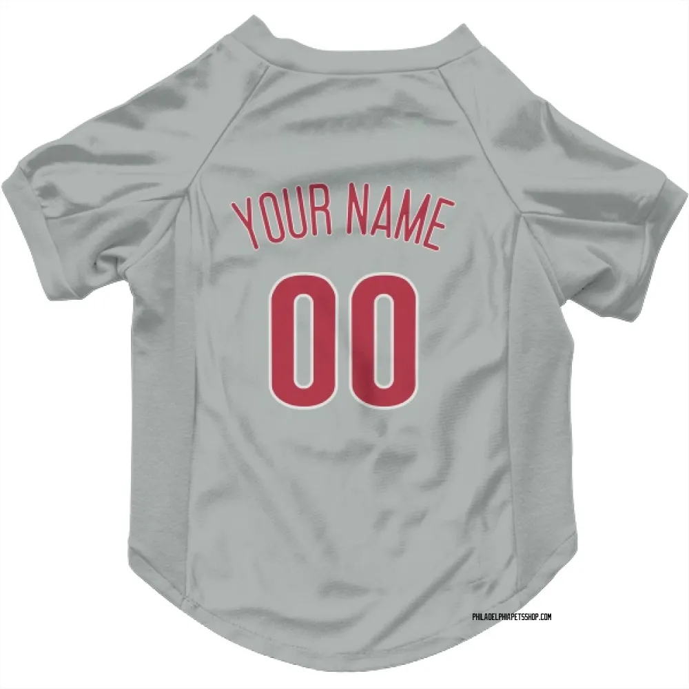 Philadelphia Phillies Custom Gray Pet Jersey for Dog & Cat