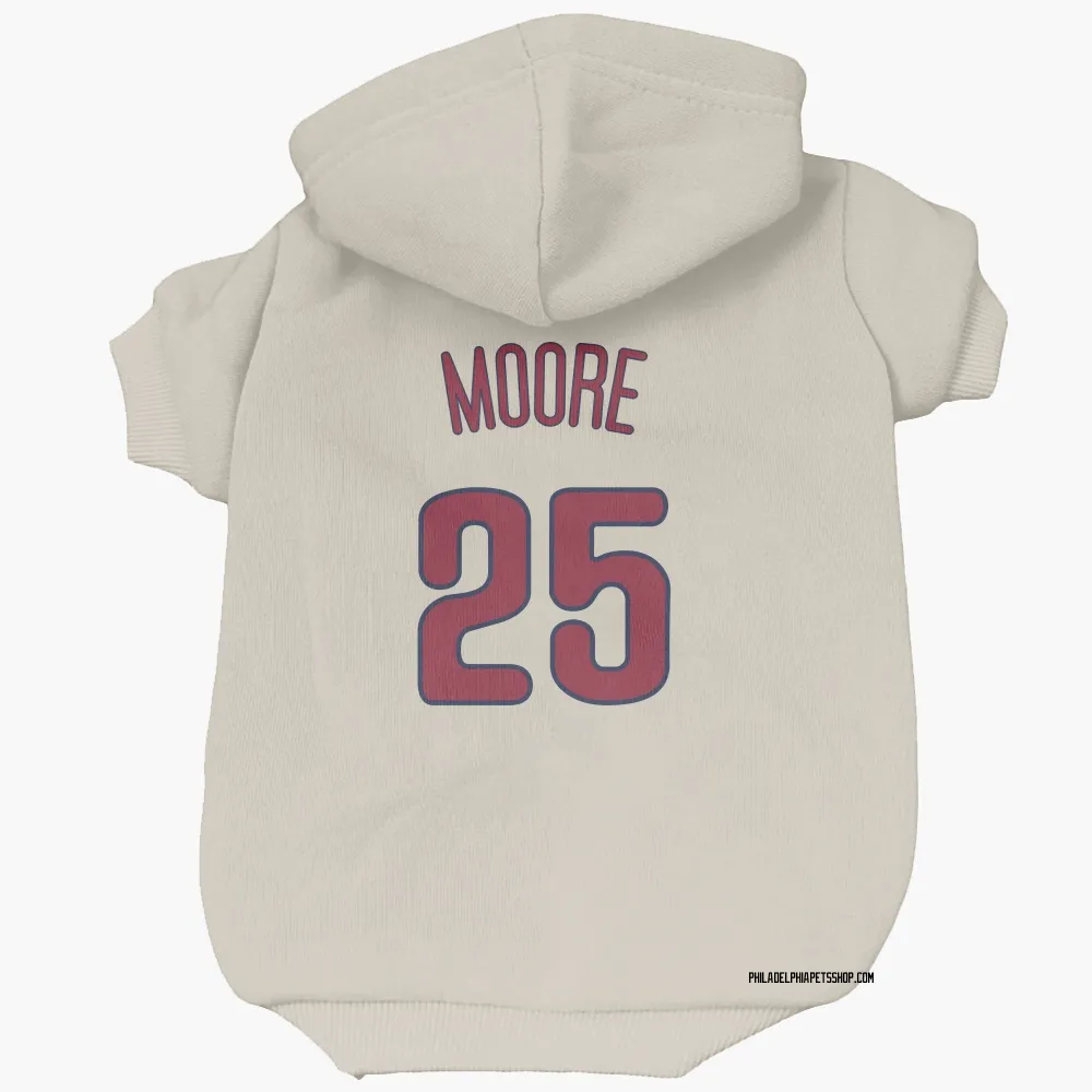 Philadelphia Phillies Dylan Moore Cream Pet Hoodie for Dog & Cat