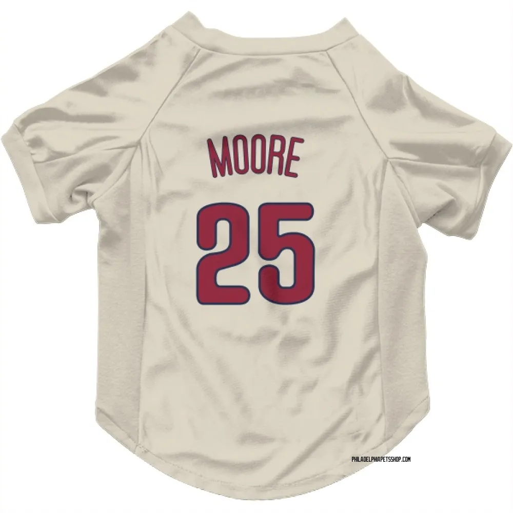 Philadelphia Phillies Dylan Moore Cream Pet Jersey for Dog & Cat