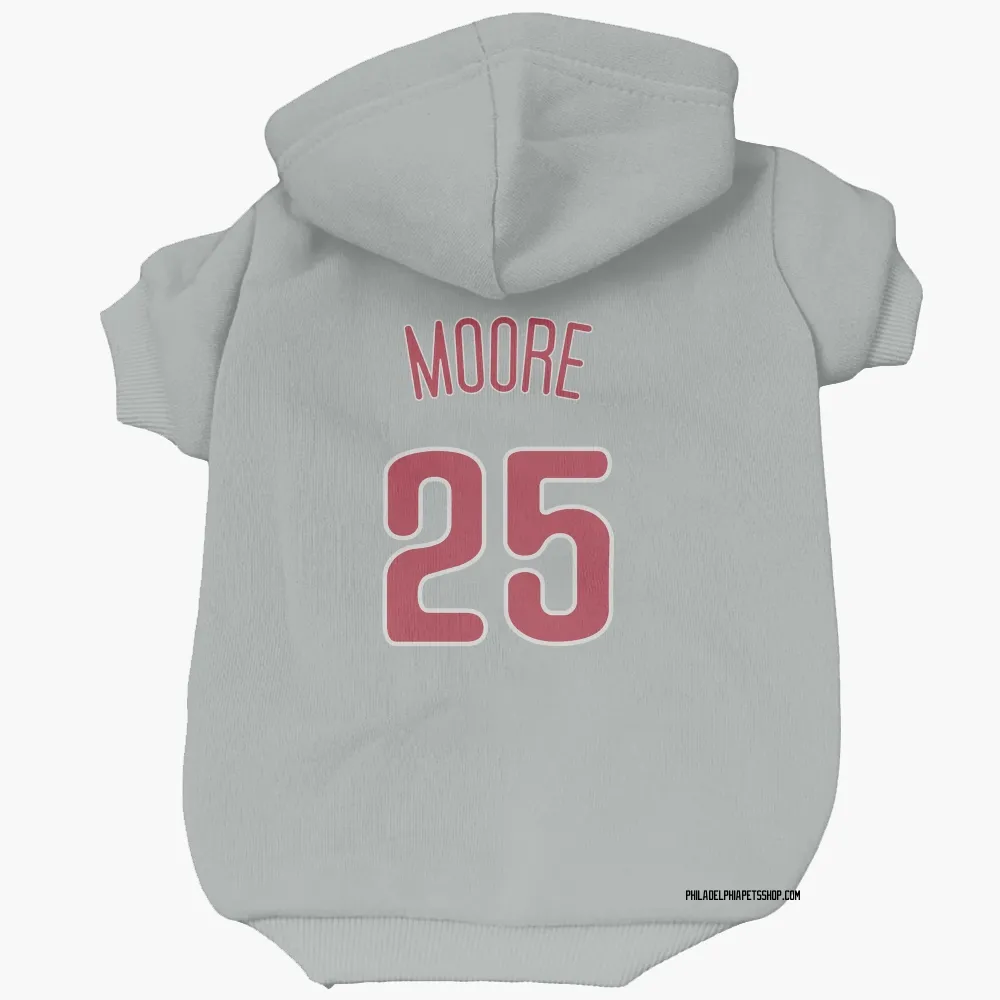 Philadelphia Phillies Dylan Moore Gray Pet Hoodie for Dog & Cat