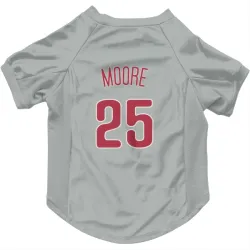 Philadelphia Phillies Dylan Moore Gray Pet Jersey for Dog & Cat
