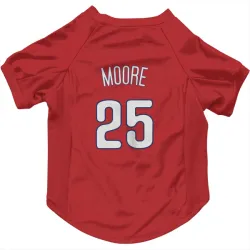 Philadelphia Phillies Dylan Moore Red Pet Jersey for Dog & Cat