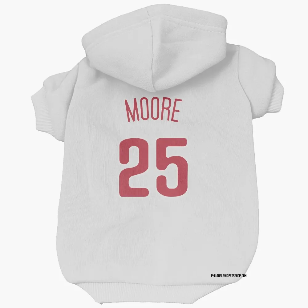 Philadelphia Phillies Dylan Moore Scarlet Pet Hoodie for Dog & Cat