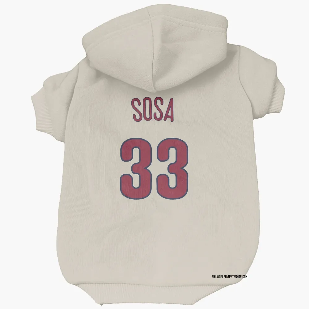 Philadelphia Phillies Edmundo Sosa Cream Pet Hoodie for Dog & Cat