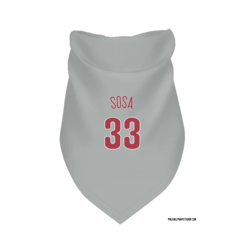 Philadelphia Phillies Edmundo Sosa Gray Pet Bandana for Dog & Cat
