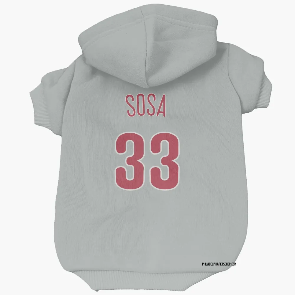 Philadelphia Phillies Edmundo Sosa Gray Pet Hoodie for Dog & Cat