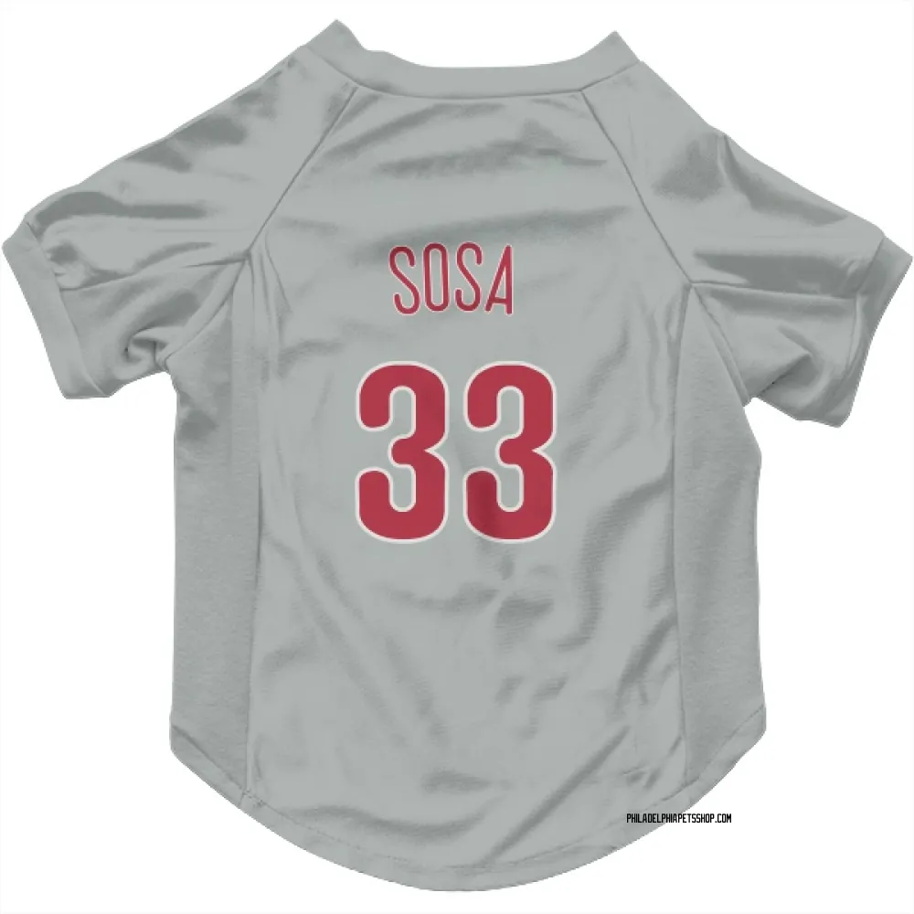 Philadelphia Phillies Edmundo Sosa Gray Pet Jersey for Dog & Cat