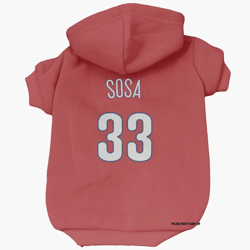 Philadelphia Phillies Edmundo Sosa Red Pet Hoodie for Dog & Cat