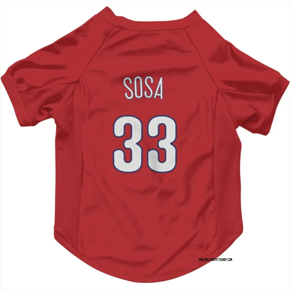 Philadelphia Phillies Edmundo Sosa Red Pet Jersey for Dog & Cat
