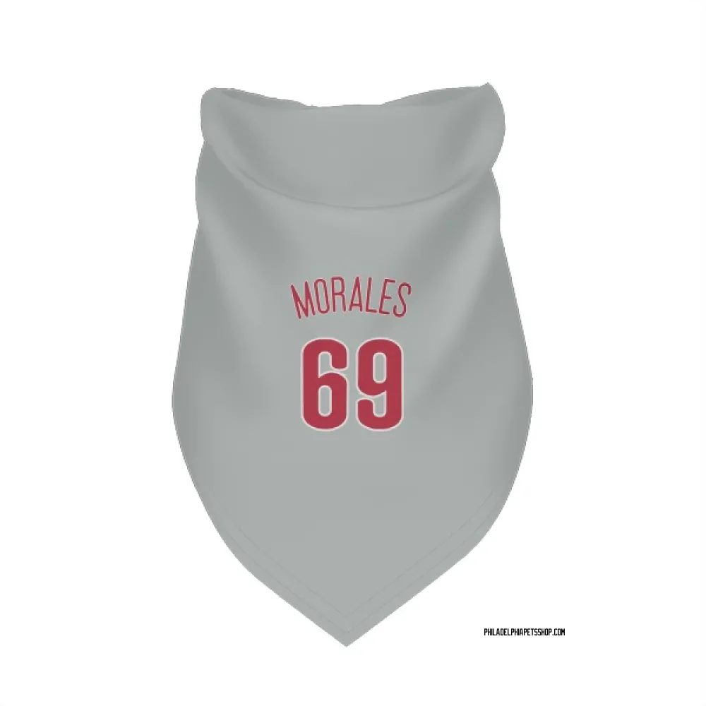 Philadelphia Phillies Francisco Morales Gray Pet Bandana for Dog & Cat