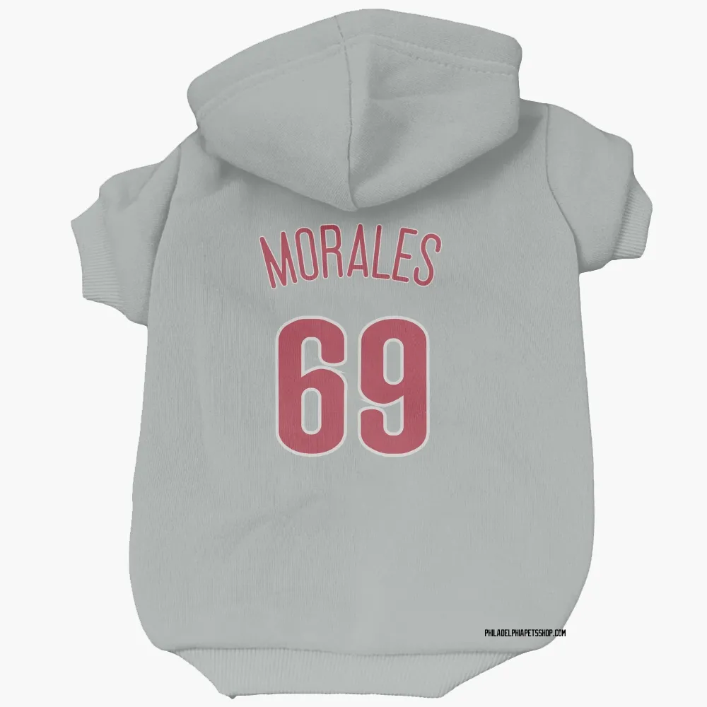 Philadelphia Phillies Francisco Morales Gray Pet Hoodie for Dog & Cat