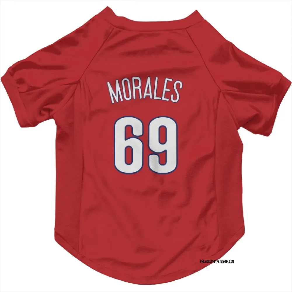 Philadelphia Phillies Francisco Morales Red Pet Jersey for Dog & Cat