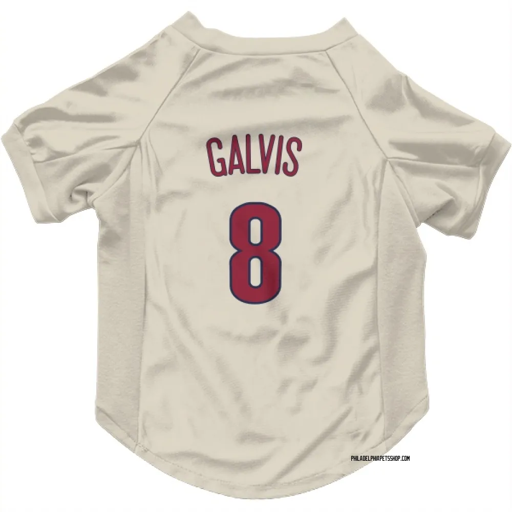 Philadelphia Phillies Freddy Galvis Cream Pet Jersey for Dog & Cat