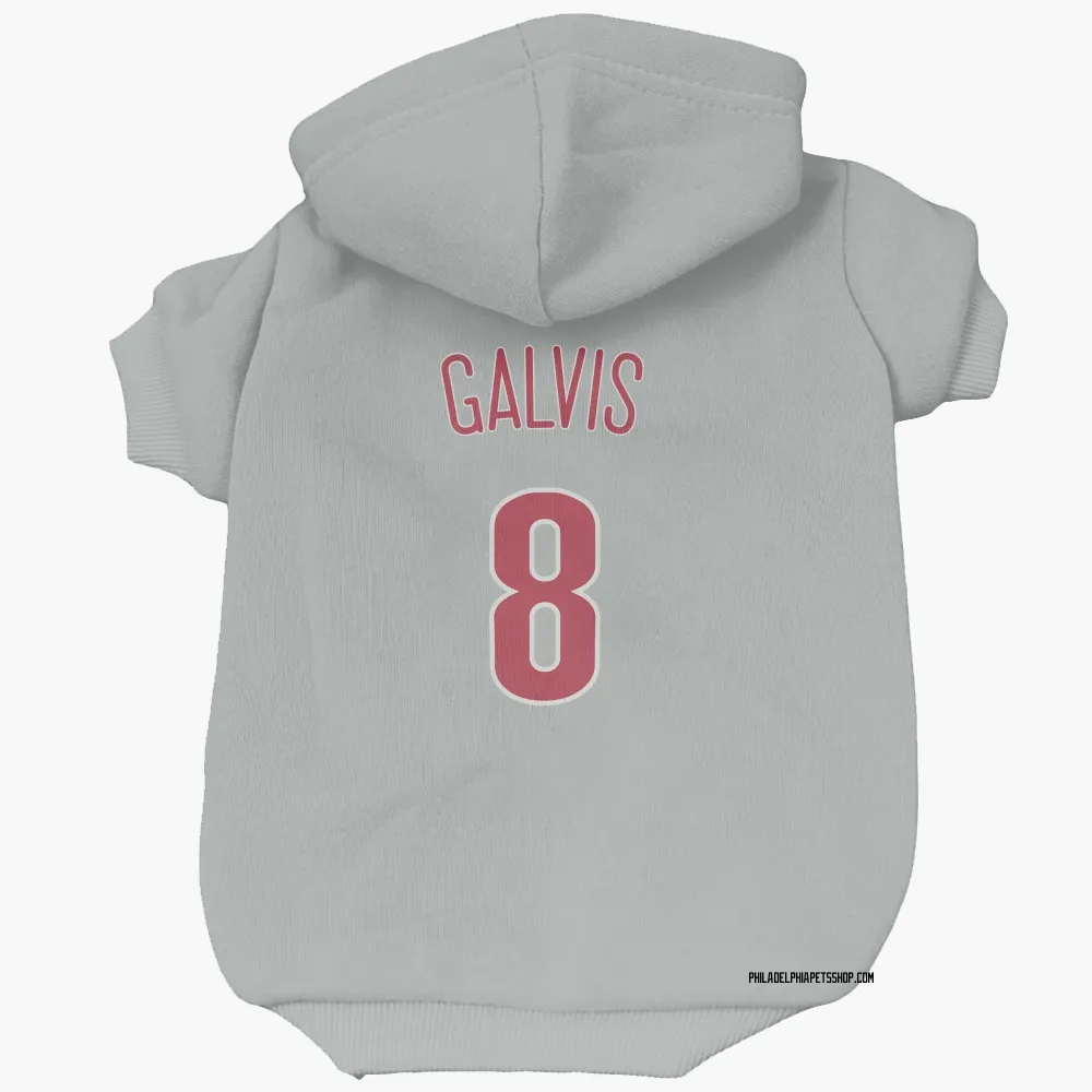 Philadelphia Phillies Freddy Galvis Gray Pet Hoodie for Dog & Cat