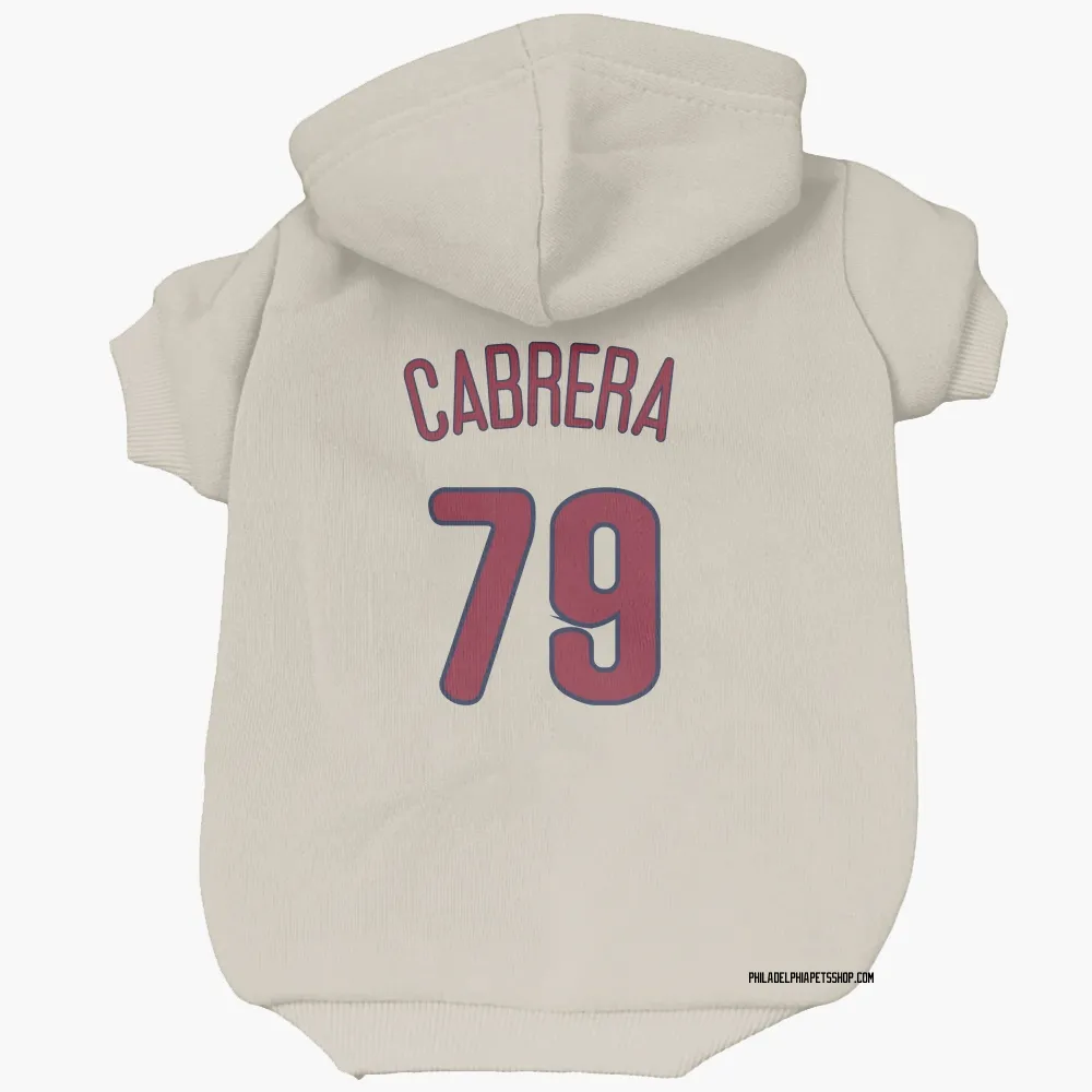 Philadelphia Phillies Jean Cabrera Cream Pet Hoodie for Dog & Cat