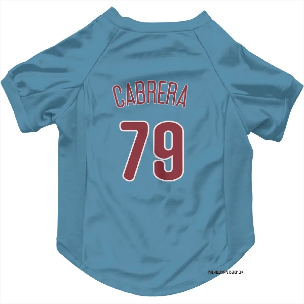 Philadelphia Phillies Jean Cabrera Light Blue Pet Jersey for Dog & Cat
