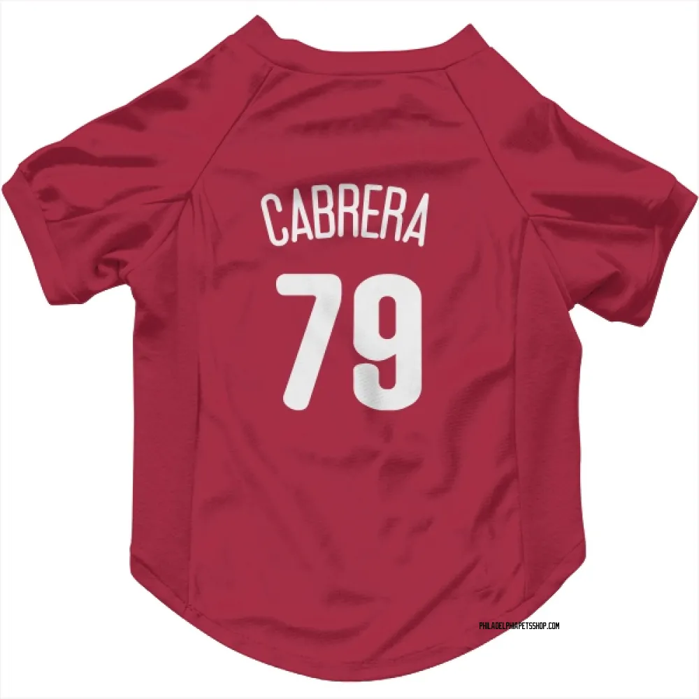 Philadelphia Phillies Jean Cabrera White Pet Jersey for Dog & Cat