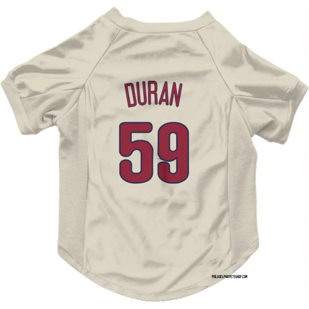 Philadelphia Phillies Jhoan Duran Cream Pet Jersey for Dog & Cat