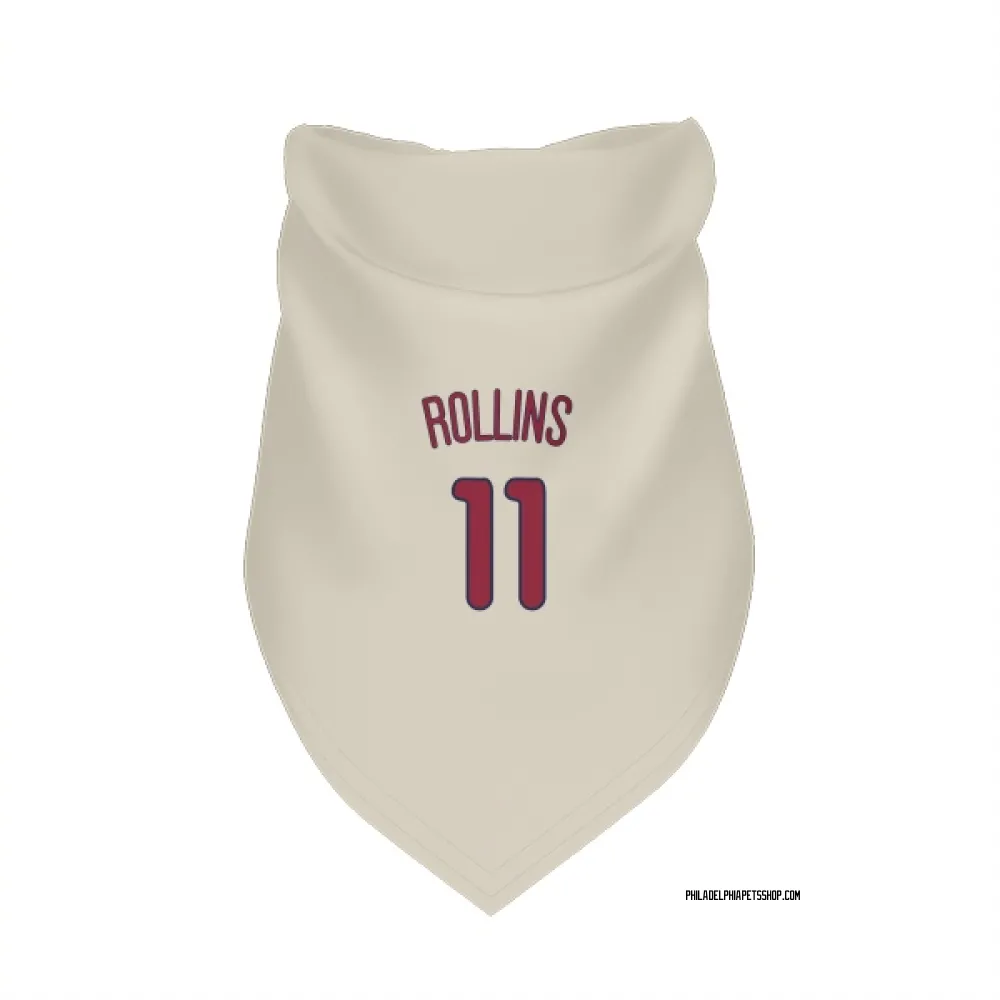 Philadelphia Phillies Jimmy Rollins Cream Pet Bandana for Dog & Cat