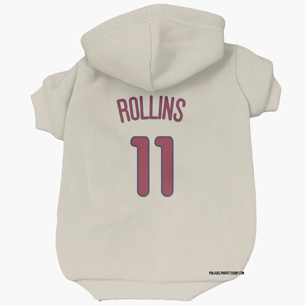 Philadelphia Phillies Jimmy Rollins Cream Pet Hoodie for Dog & Cat