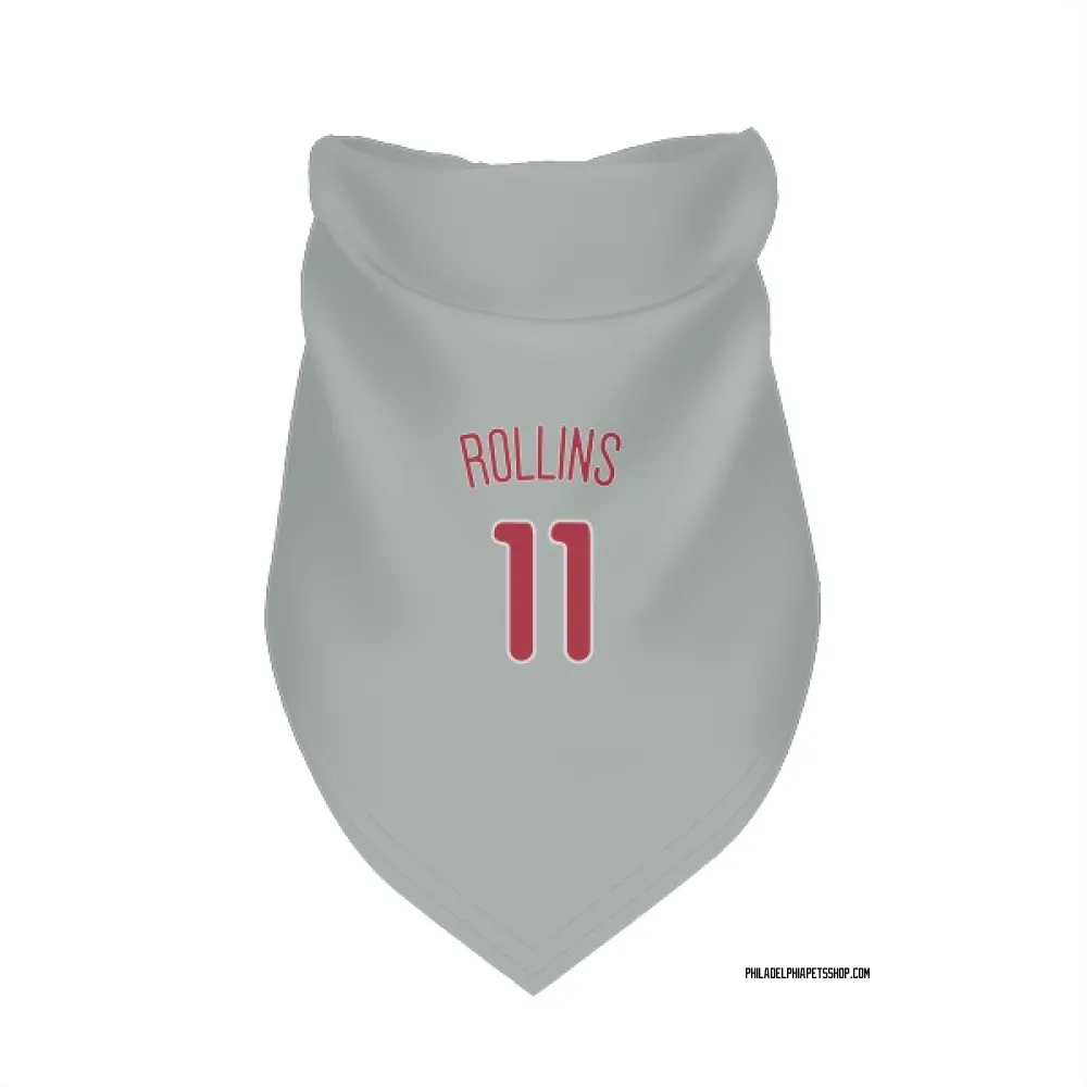 Philadelphia Phillies Jimmy Rollins Gray Pet Bandana for Dog & Cat
