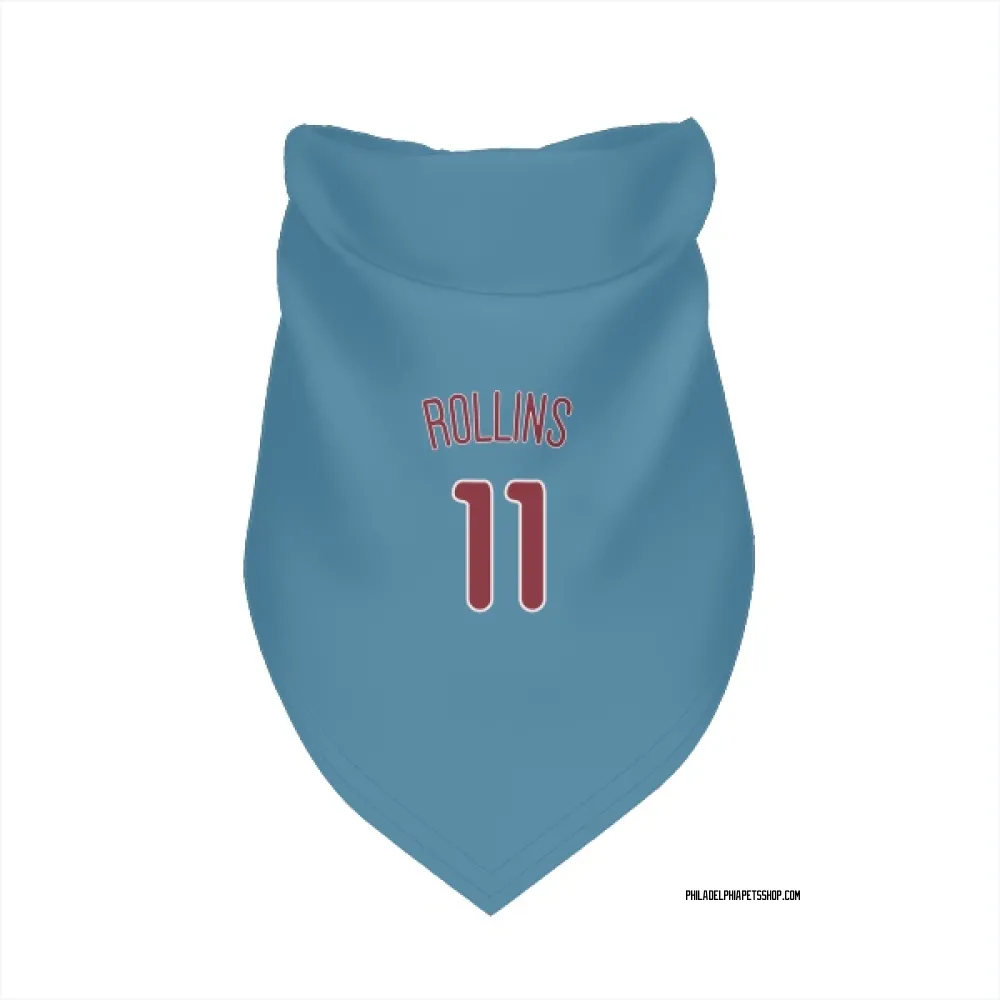 Philadelphia Phillies Jimmy Rollins Light Blue Pet Bandana for Dog & Cat