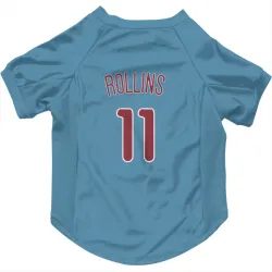 Philadelphia Phillies Jimmy Rollins Light Blue Pet Jersey for Dog & Cat
