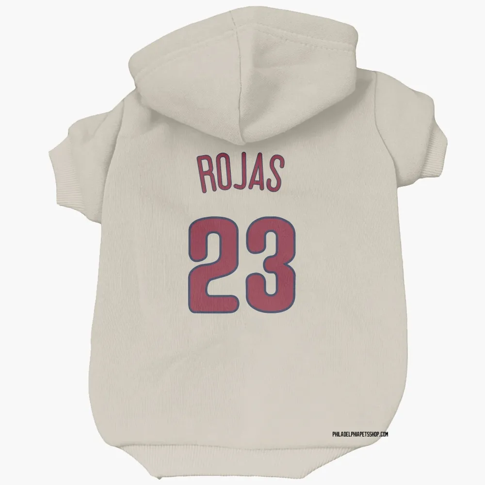Philadelphia Phillies Johan Rojas Cream Pet Hoodie for Dog & Cat