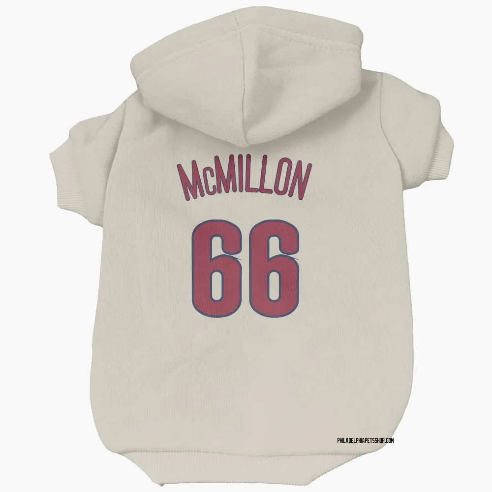 Philadelphia Phillies John McMillon Cream Pet Hoodie for Dog & Cat