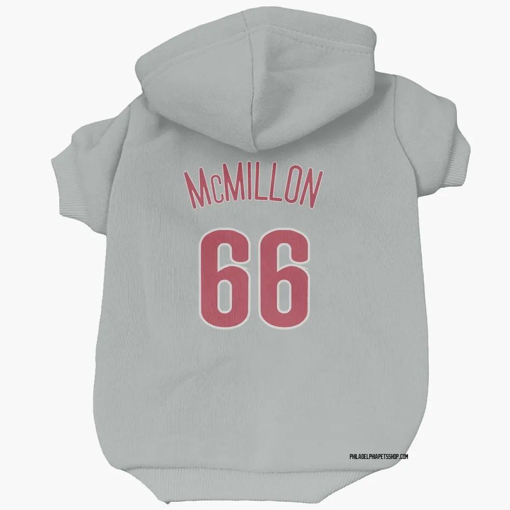 Philadelphia Phillies John McMillon Gray Pet Hoodie for Dog & Cat