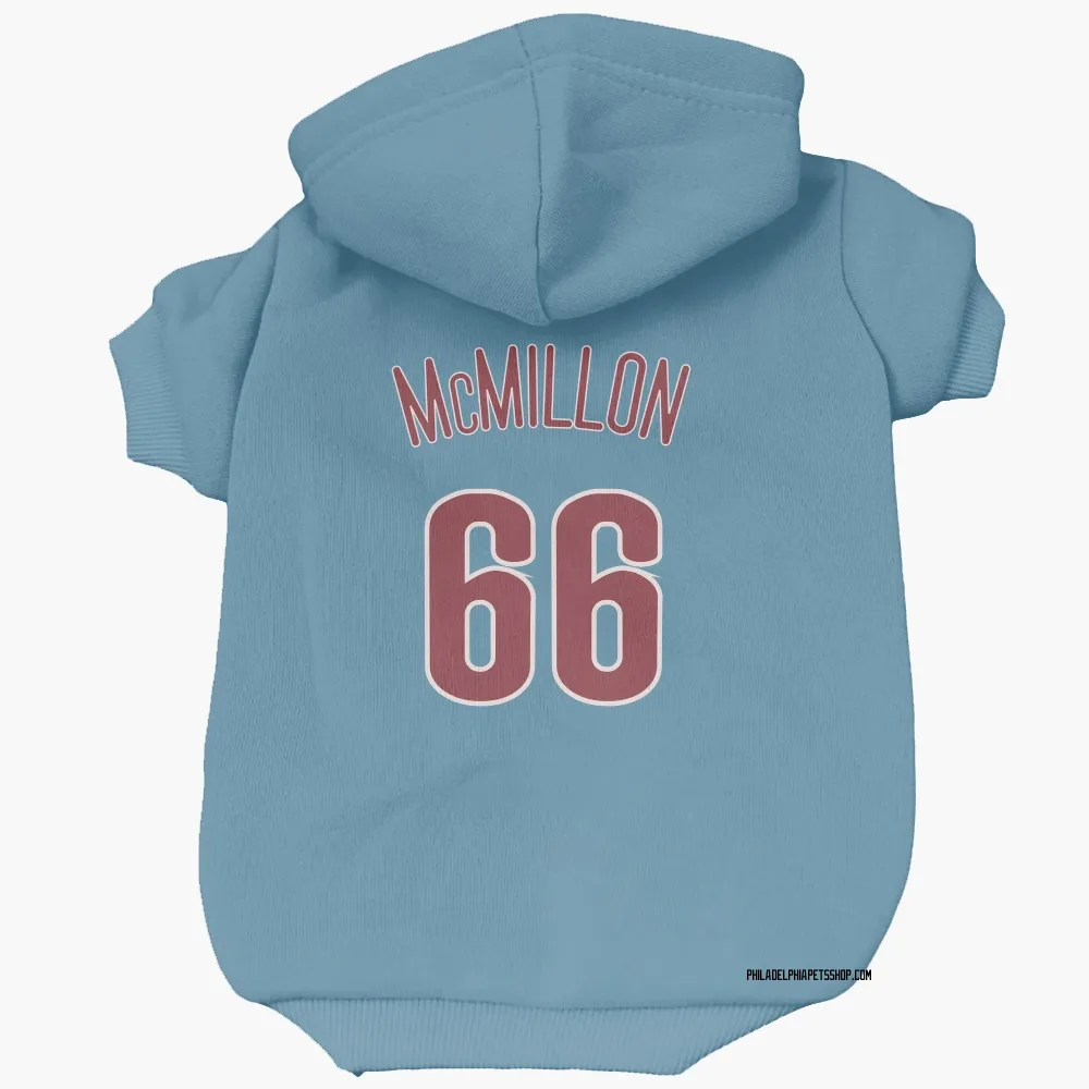 Philadelphia Phillies John McMillon Light Blue Pet Hoodie for Dog & Cat
