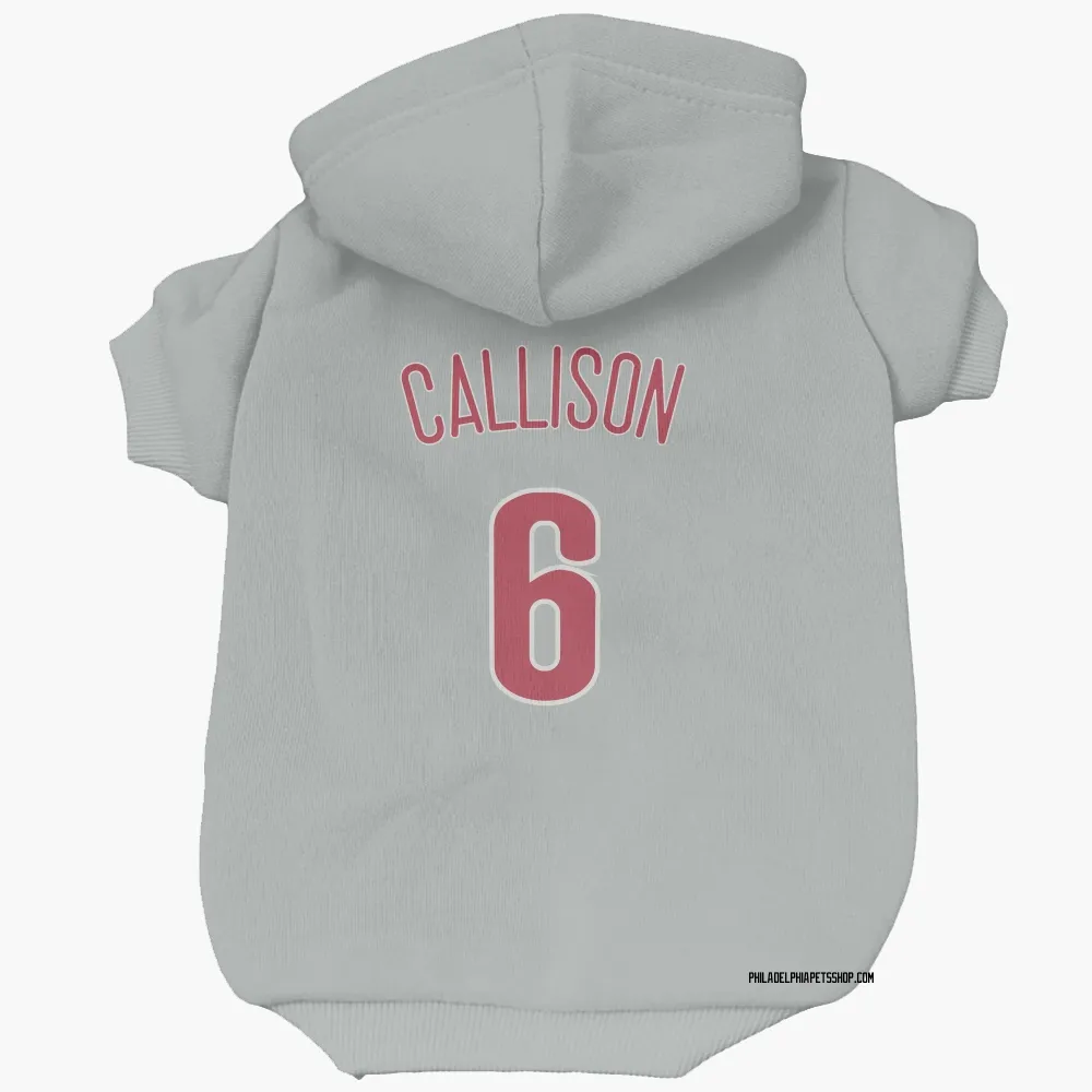 Philadelphia Phillies Johnny Callison Gray Pet Hoodie for Dog & Cat