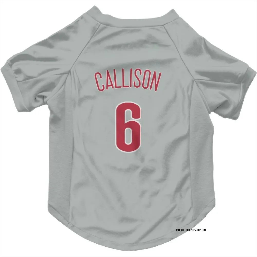 Philadelphia Phillies Johnny Callison Gray Pet Jersey for Dog & Cat