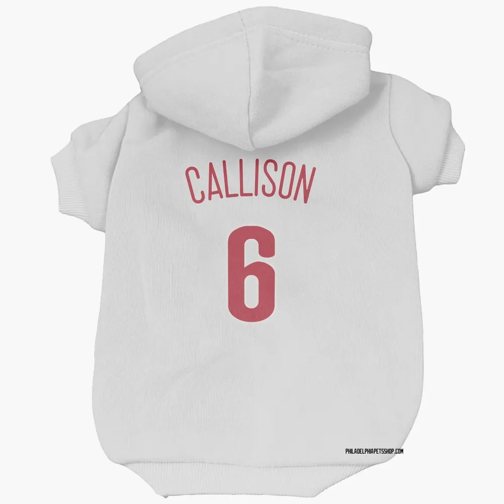 Philadelphia Phillies Johnny Callison Scarlet Pet Hoodie for Dog & Cat