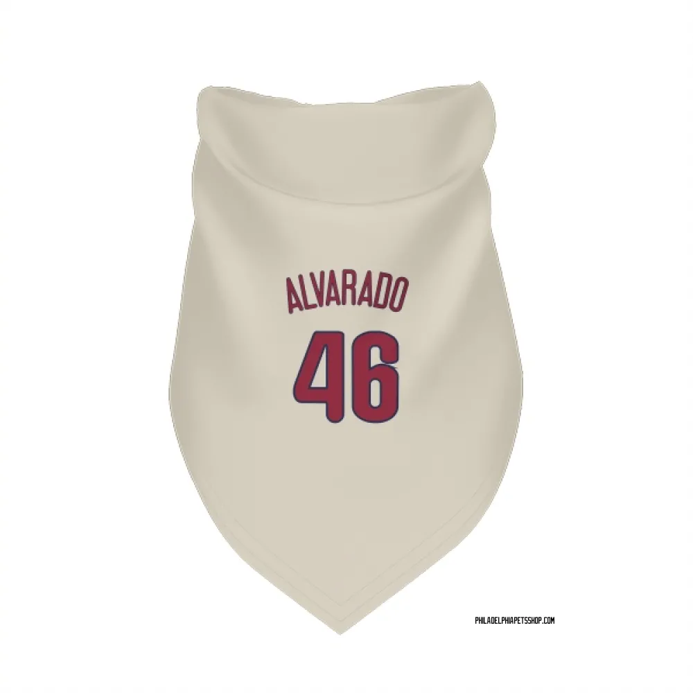 Philadelphia Phillies Jose Alvarado Cream Pet Bandana for Dog & Cat