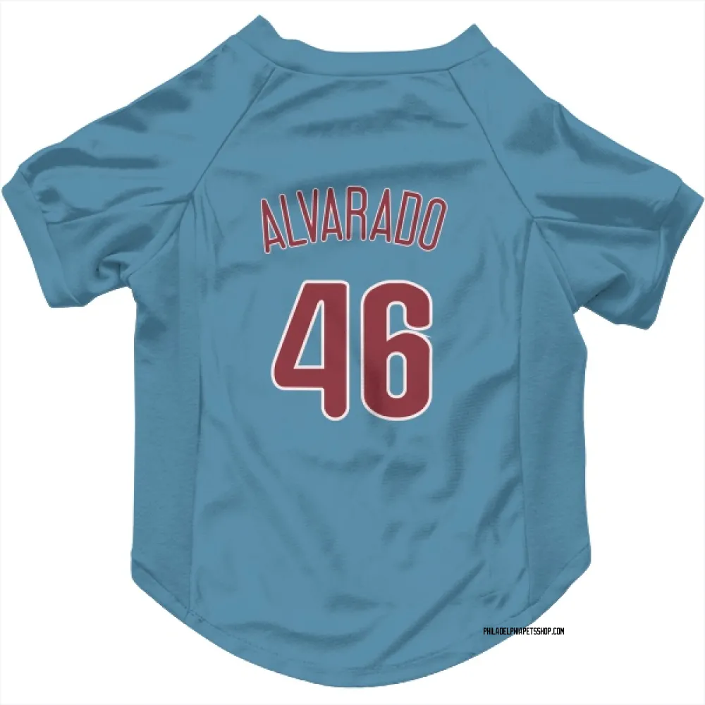 Philadelphia Phillies Jose Alvarado Light Blue Pet Jersey for Dog & Cat