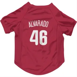 Philadelphia Phillies Jose Alvarado White Pet Jersey for Dog & Cat
