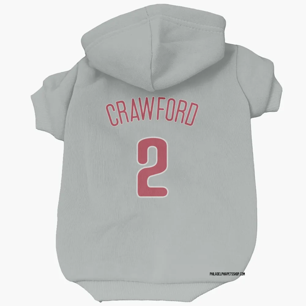 Philadelphia Phillies Justin Crawford Gray Pet Hoodie for Dog & Cat