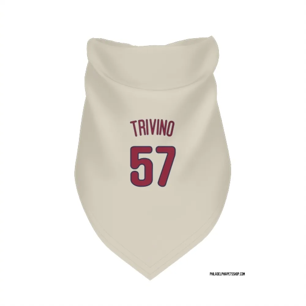 Philadelphia Phillies Lou Trivino Cream Pet Bandana for Dog & Cat